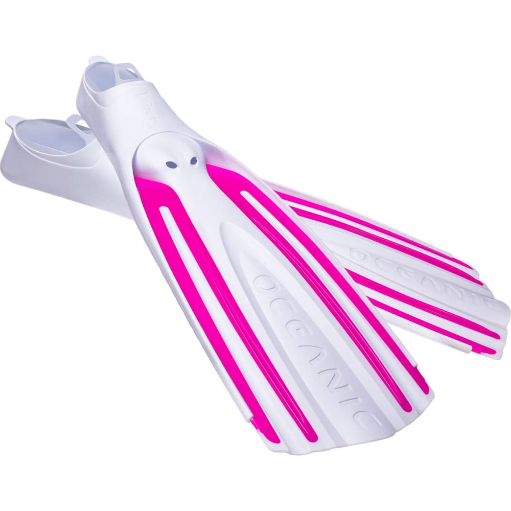 Oceanic Viper 2 Fins - Full Foot - White / Pink / Medium 7.5-8.5 - Fins