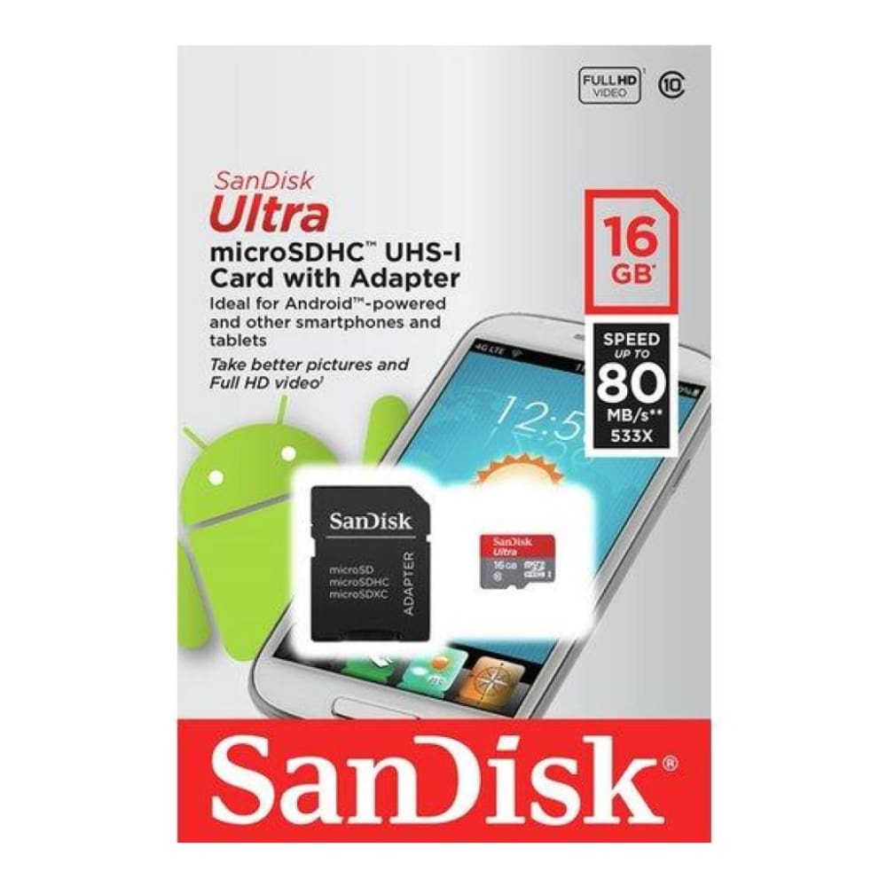 Sandisk Micro SD Card HD - 16GB / 98MB/S - Memory Card