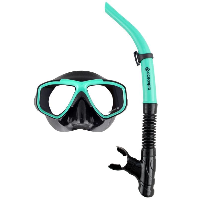 Oceanpro Eclipse Mask Snorkel Set - Black/Grey/Orange - Mask / Snorkel Sets