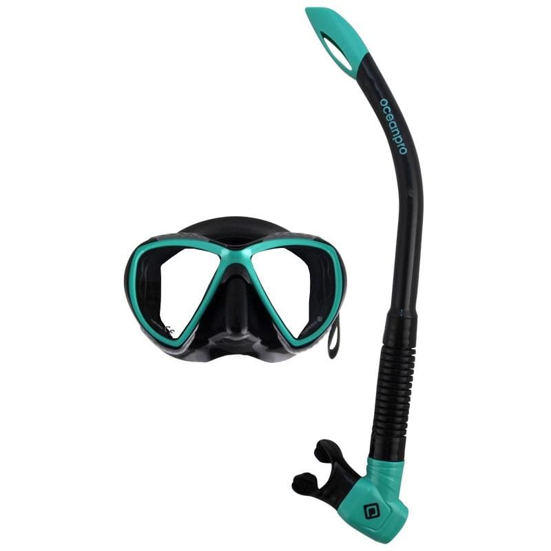 Oceanpro Yongala Mask Snokel Set - Black / Teal - Mask / Snorkel Sets